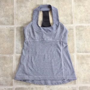 Lululemon - Scoop Neck Tank - Grey Microstripe